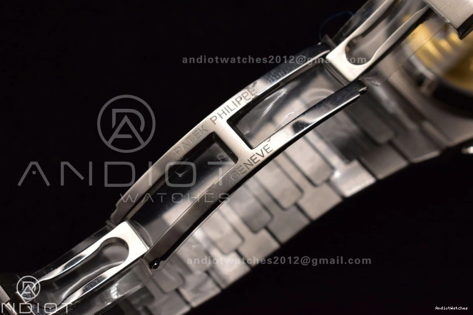 Mod SS Nautilus PPF Stk Wht Chrono Cozy A7750 5980 SS Date 435 0306